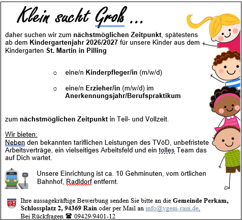 Bewerbung Kindergarten Perkam